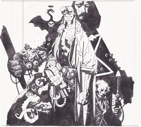 Hellboy 1 Cover By Mike Mignola Original Art Comic Book Pages