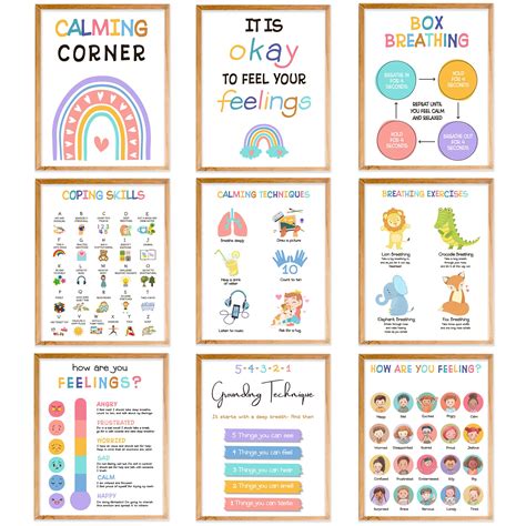 Buy 9 Calming Corner Classroom Posters Preschool Classroom Decorations