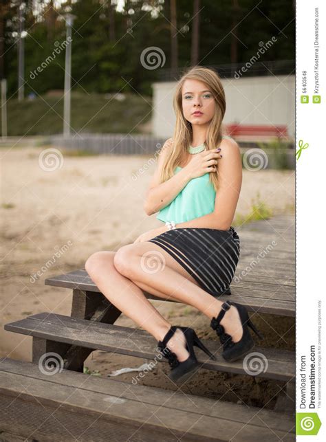 Pretty Girl In Park Stock Photo Image Of Fashion Green 56403548