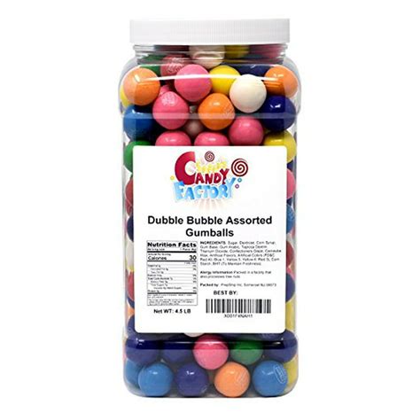 Dubble Bubble Assorted 24mm Gumballs 1 Inch In Jar 45 Pounds