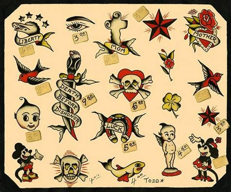 Traditional Tattoos Flash Sheet Best Tattoo Ideas