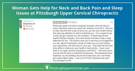 Woman Gets Help For Neck And Back Pain And Sleep Issues At Pittsburgh