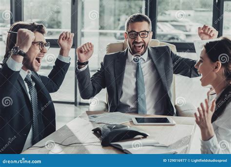 Business People Celebrating Success Together Stock Image Image Of