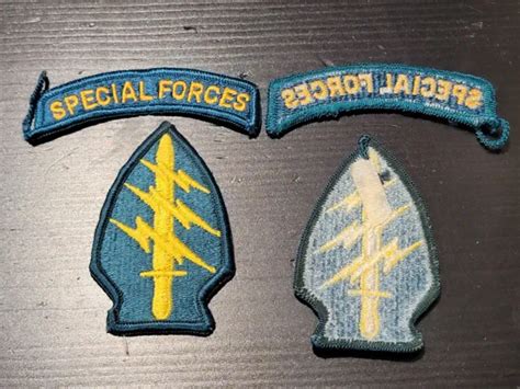 Original Vietnam Era Us Army Special Forces Patch And Tab Merrowed 659