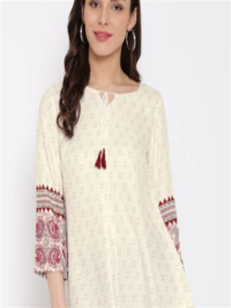 Buy Global Desi Women Off White Printed A Line Top Tops For Women 1817226 Myntra