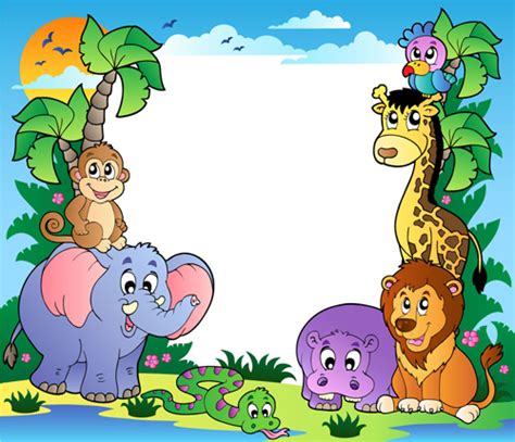 Wild Animal Cute Cartoon Vector Set 05 Vector Animal Free Download