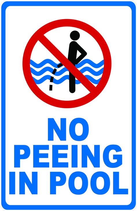 no peeing in pool sign signs by salagraphics
