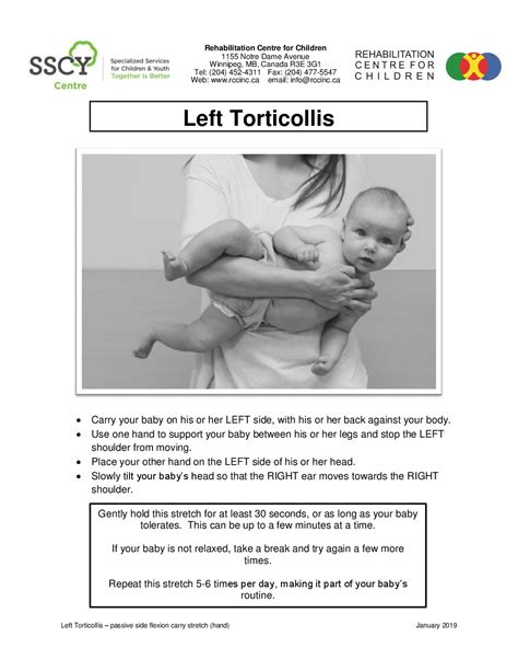 Left Torticollis Passive Side Flexion Carry Stretch Hand