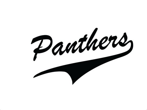 Panthers Script Baseball Softball Word Only With Tale Uniform