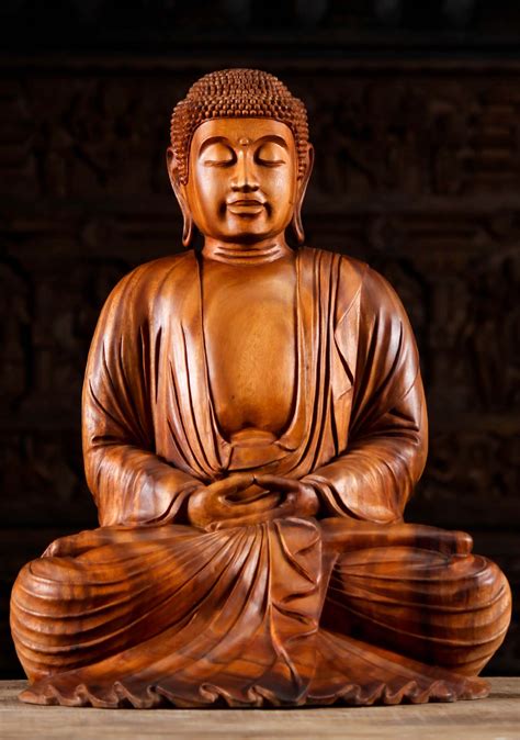 Sold Wood Meditating Buddha Sculpture 25 124bw60 Hindu Gods