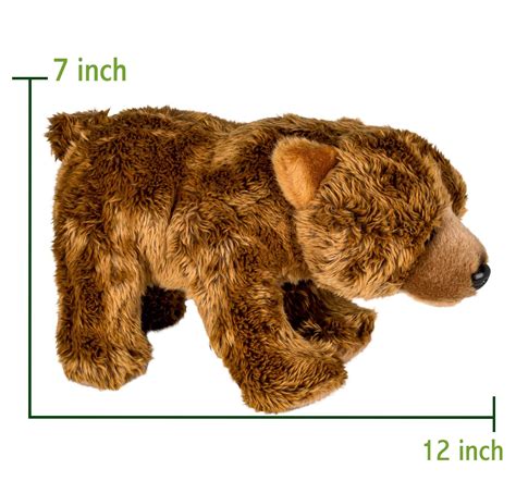 Wildlife Tree 12 Inch Stuffed Grizzly Bear Plush Animal Kingdom