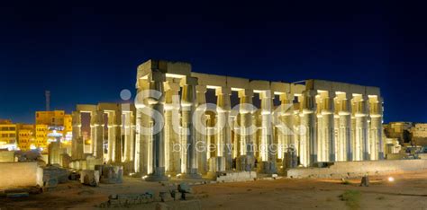 Luxor Temple At Night Stock Photo Royalty Free Freeimages