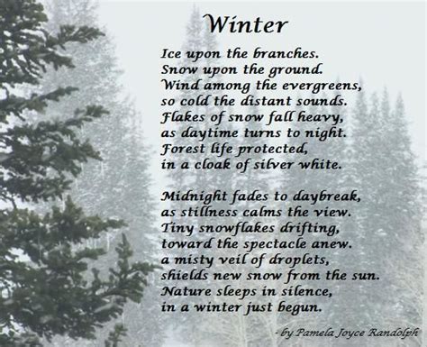Pin By Pamela Joyce Randolph On Poems Poem On Winter Season Snow