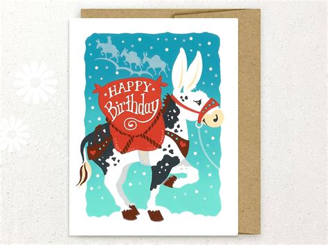 Pack Mule Birthday Card And Pack Mule Howdy Card Etsy
