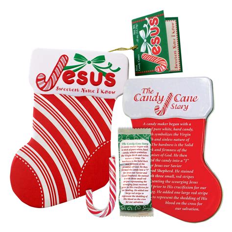 Jesus Candy Cane Story Ornament Tin
