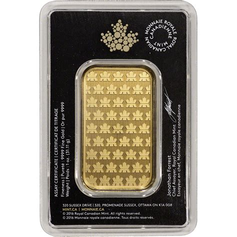 1 Oz Gold Bar Royal Canadian Mint Rcm 9999 Fine In Assay Two