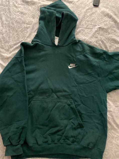 Nike Vintage Forest Green Nike Swoosh Spellout Pullover Hoodie Grailed