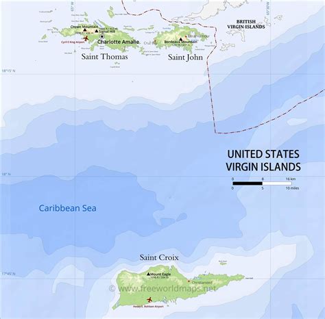 United States Virgin Islands Map Geographical Features Of United