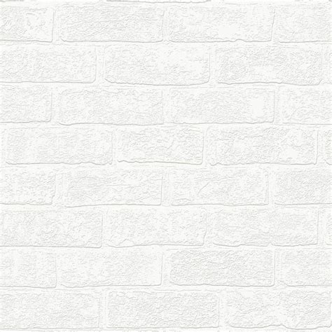 Textured Brick Wallpaper Paintable Wallpaper White Wallpaper Vinyl