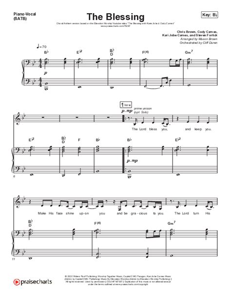 The Blessing Choral Anthem Satb Sheet Music Pdf Elevation Worship