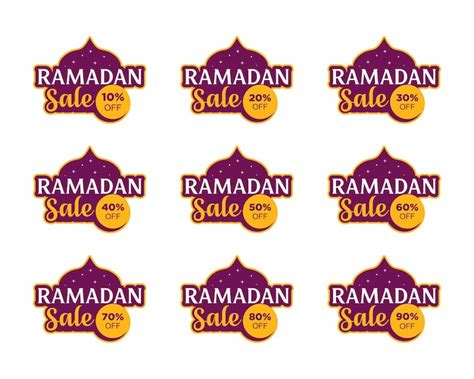 Premium Vector Ramadan Sale Set Label Badge Banner Template Design