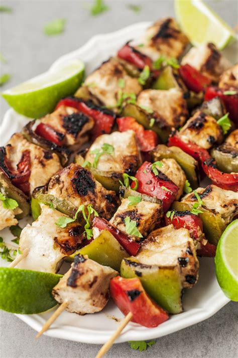 Grilled Honey Lime Cilantro Chicken Skewers