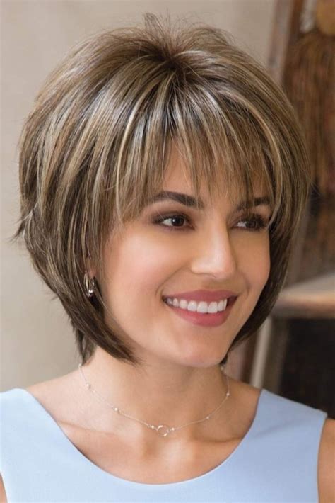 Short Hairstyles Blonde And Brown Wavy Haircut
