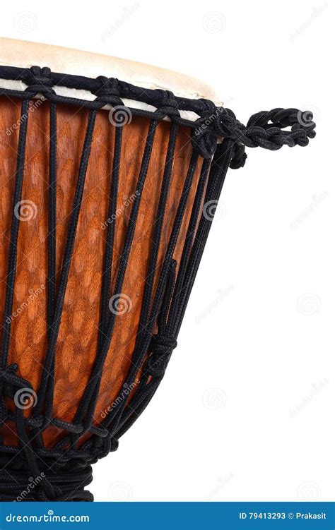 Djembe African Percussion Handmade Wooden Drum With Goat Skin Stock