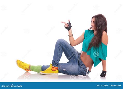 woman dancer on the floor pointing stock image image of flexibility cool 27572961