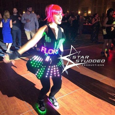 Rave Led Light Up Rainbow Dress Outfit Fashion Festival Costume