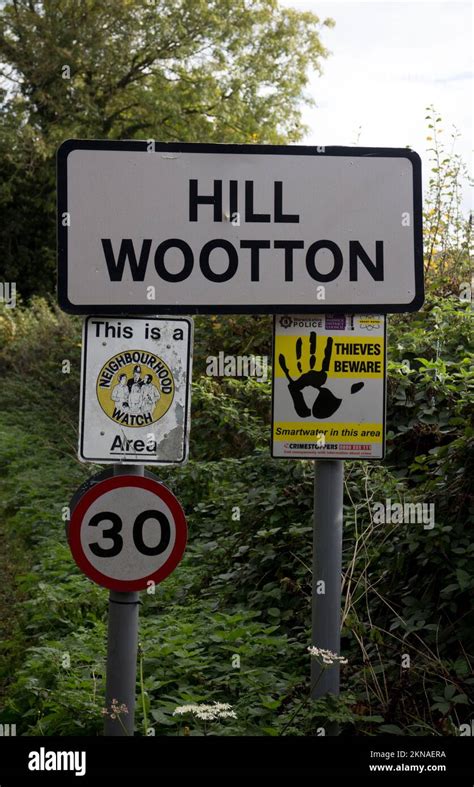 Hill Wootton Village Sign Warwickshire England Uk Stock Photo Alamy