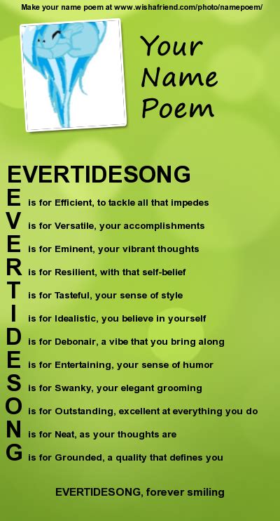 Name poem by Evertide-Song on DeviantArt