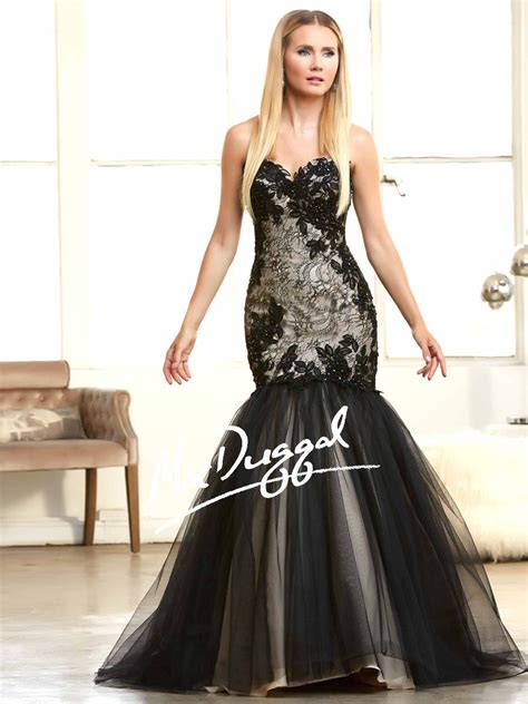 $558 77329h mac duggal ball gowns. Mac Duggal 65081H Vintage Lace Ball Gown: French Novelty