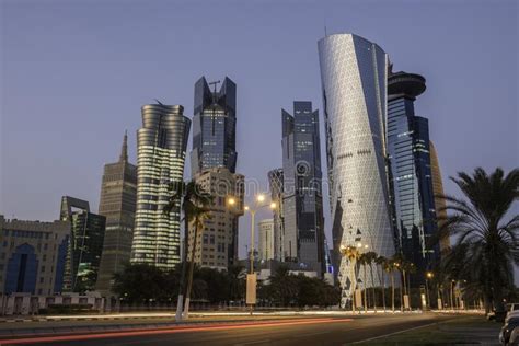 Doha`s Corniche In West Bay Doha Qatar Skyscrapers Buildings