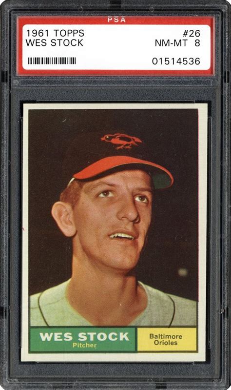 auction prices realized baseball cards 1961 topps wes stock summary