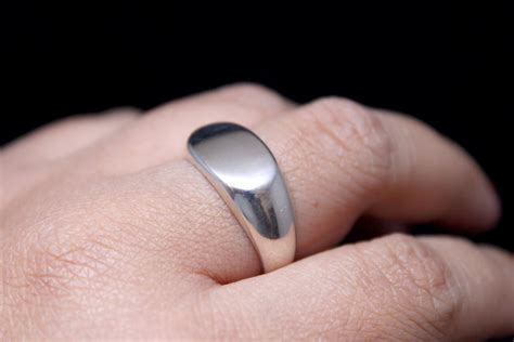 Minimalist Modern Sterling Silver Ring Minimalist Monogram Ring Soft