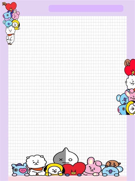 Bt21 Note In 2022 Book Cover Diy Printable Paper Patterns Writing Paper