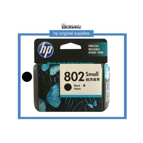 Tinta Hp 802 Black Original ∬ Ink Cartridge Small Bkhitam Hp802