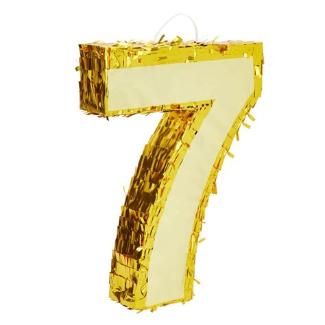 Buy Gold Foil Number 7 Pinata For 7th Birthday Party Supplies