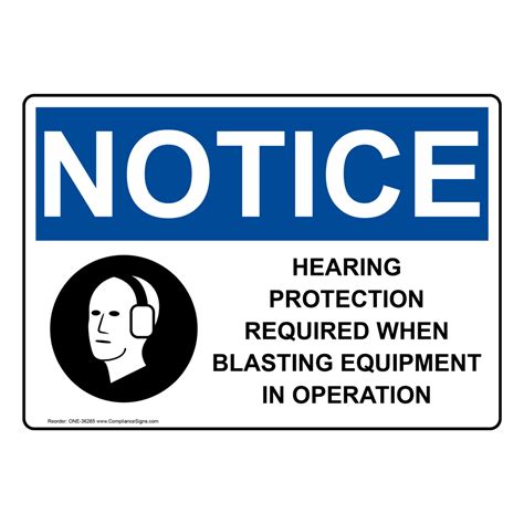 Osha Hearing Protection Required Sign With Symbol One 36265