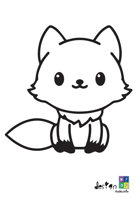 Baby Fox Kawaii Fox Coloring Pages Free Coloring Pages