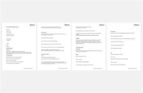 Standard Operating Procedure Template 3 Sweetprocess