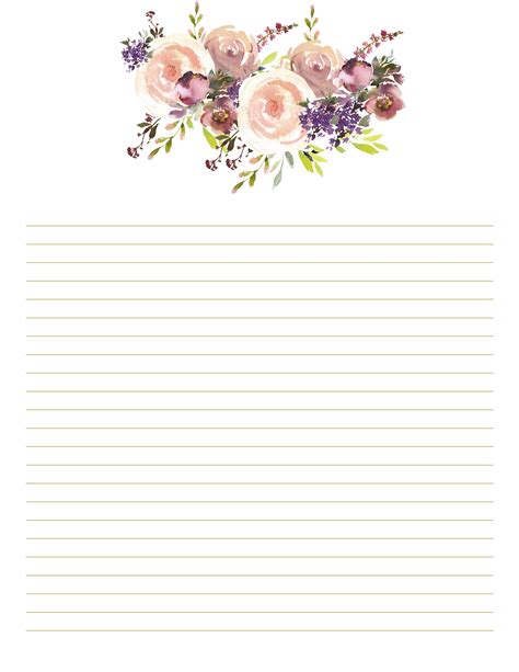 Wedding Stationery Floral Stationery Writing Paper Printable