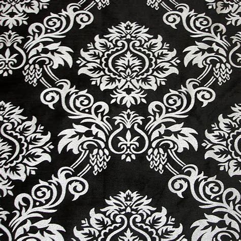 Persian Damask Black Velvet Fabric With Silver Print Etsy Uk