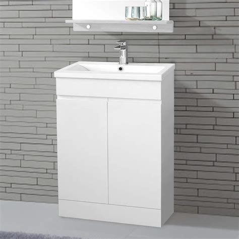Buy Nrg Gloss White Bathroom Vanity Sink Unit Basin Storage Cabinet Floor Standing Furniture