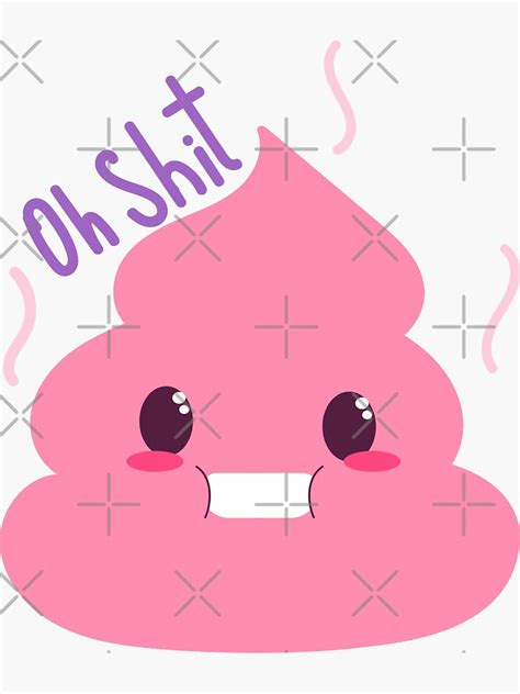oh stink kawaii funny emoji sticker for sale by monorad redbubble