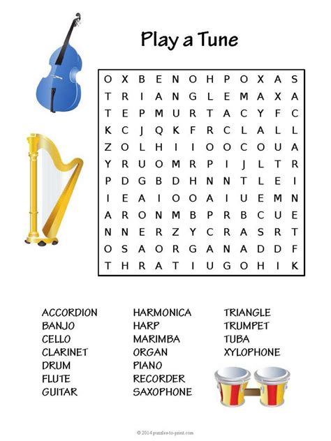 14 Cool Music Word Search Puzzles Kitty Baby Love