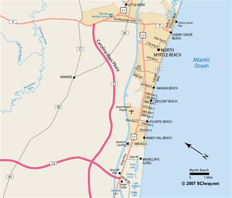 North Myrtle Beach South Carolina Printable Map