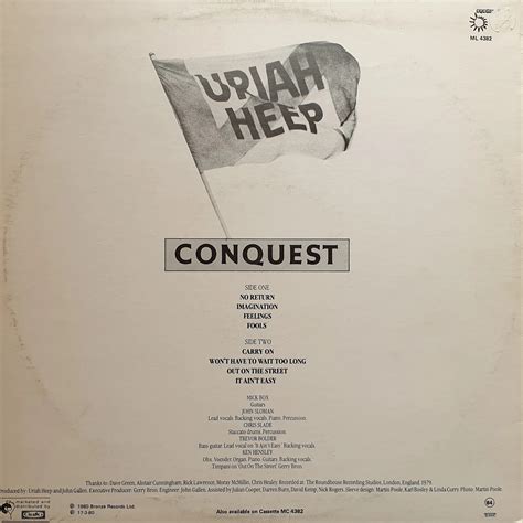 Classic Rock Covers Database Uriah Heep Conquest 1980