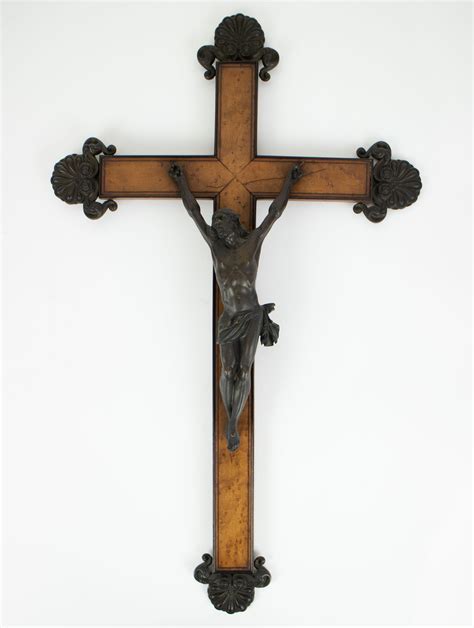 Lot Crucifix With A Bronze Jesus